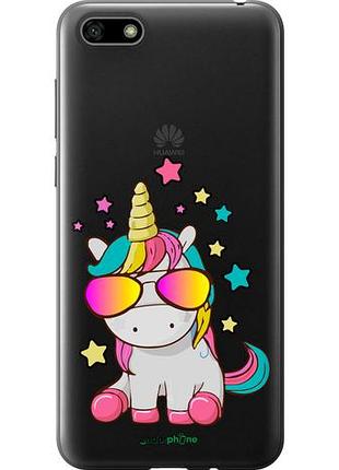 Чехол на huawei y5 2018 единорог в очках "4879u-1500-10746"