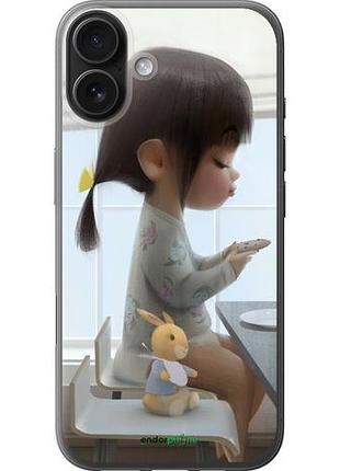Чехол на iphone 16 plus милая девочка с зайчиком "4039u-3714-10746"