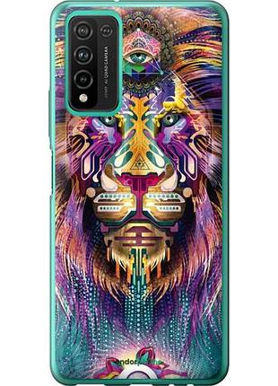 Чехол на huawei honor 10x lite люминесцентный лев "4037u-2198-10746"