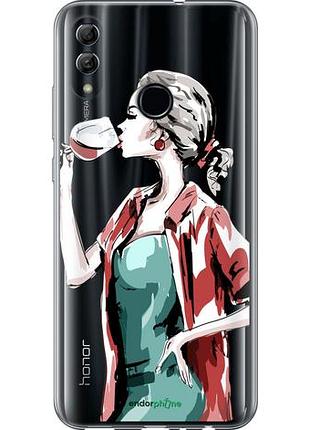 Чехол на huawei honor 10 lite девушка с бокалом "4662u-1618-10746"