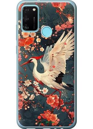 Чехол на huawei honor 9a сакура и аист "6108u-1900-10746"