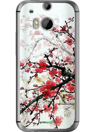 Чехол на htc one m8 dual sim цветущий куст "831u-55-10746"