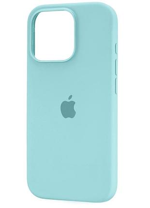 Чехол fiji silicone case для apple iphone 16 pro max бампер накладка soft touch с микрофиброй ice sea blue
