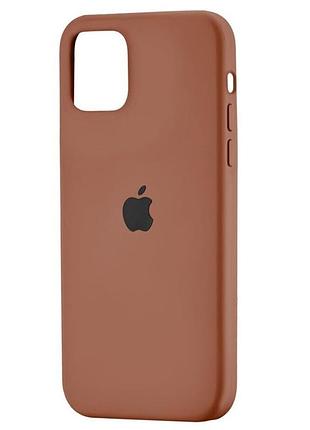 Чехол fiji silicone case для apple iphone 13 pro бампер накладка soft touch с микрофиброй saddle brown