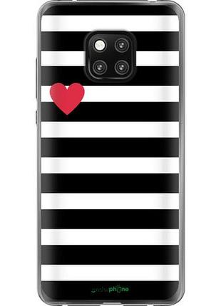Чехол на huawei mate 20 pro черно-белые полосы "4461u-1567-10746"