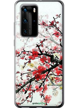 Чехол на huawei p40 pro цветущий куст "831u-1839-10746"