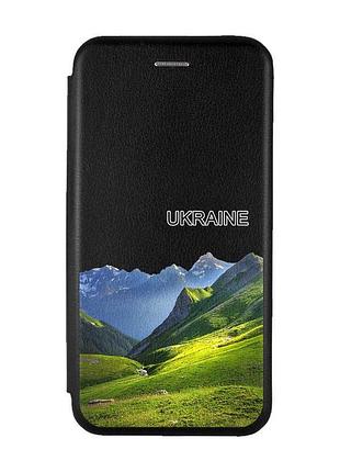 Чохол-книжка чорний з малюнком на samsung galaxy a36 5g карпати україна (принт 409)