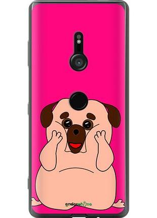 Чехол на sony xperia xz3 h9436 весёлый мопс "4908u-1540-10746"