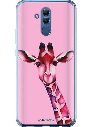 Чехол на huawei mate 20 lite розовая жирафа "4441u-1575-10746"