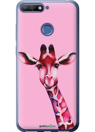 Чехол на huawei honor 7c розовая жирафа "4441u-1411-10746"