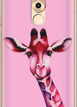 Чехол на huawei honor 6x розовая жирафа "4441u-460-10746"