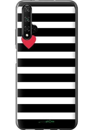 Чехол на huawei honor 20 черно-белые полосы "4461u-1697-10746"
