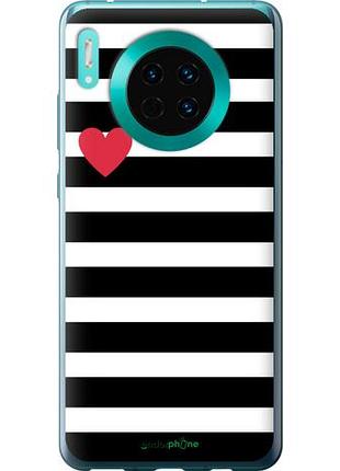 Чехол на huawei mate 30 черно-белые полосы "4461u-1773-10746"