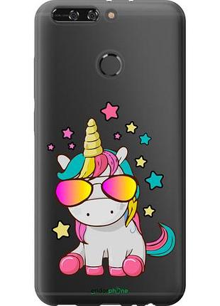 Чехол на huawei honor v9 / honor 8 pro единорог в очках "4879u-1246-10746"