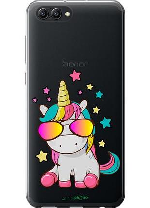 Чехол на huawei honor v10 / view 10 единорог в очках "4879u-1579-10746"