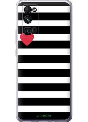 Чехол на huawei honor 30 pro черно-белые полосы "4461u-1920-10746"