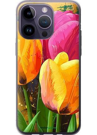 Чехол на iphone 14 pro max нарисованные тюльпаны "5990u-2667-10746"