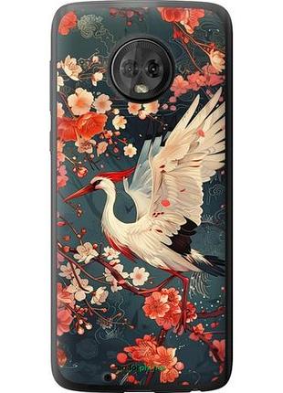 Чехол на motorola moto g6 сакура и аист "6108u-982-10746"