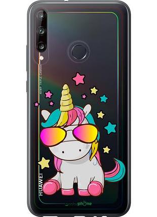 Чехол на huawei p40 lite e единорог в очках "4879u-1875-10746"