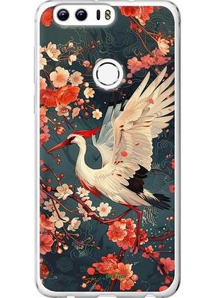 Чехол на huawei honor 8 сакура и аист "6108u-351-10746"
