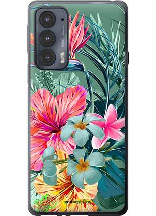 Чохол на motorola edge 20 тропічні квіти v1 "4667u-2497-10746"