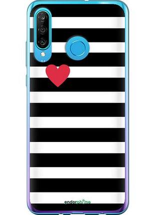 Чехол на huawei p30 lite черно-белые полосы "4461u-1651-10746"