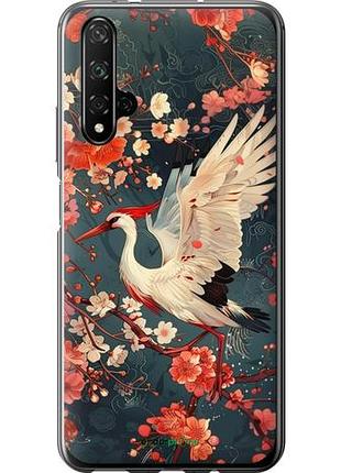 Чехол на huawei honor 20 сакура и аист "6108u-1697-10746"