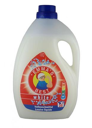 Гель emma's best white 2l на 35 стирок - компактный размер для белых вещей