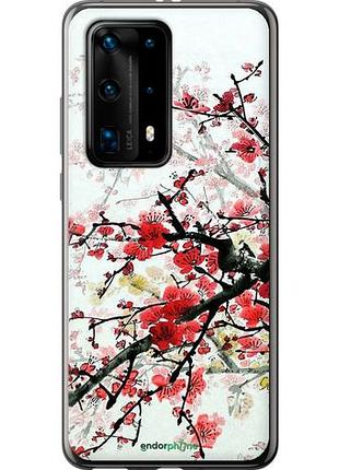 Чехол на huawei p40 pro plus цветущий куст "831u-1917-10746"