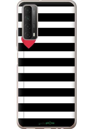 Чехол на huawei p smart 2021 черно-белые полосы "4461u-2100-10746"
