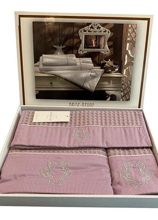 Набор полотенец maison d'or brise apone dark lilac вафельные 40-60 см, 50-100 см, 85-150 см фиолетовый