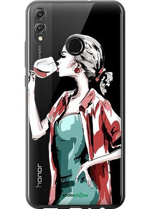 Чехол на huawei honor 8x девушка с бокалом "4662u-1596-10746"