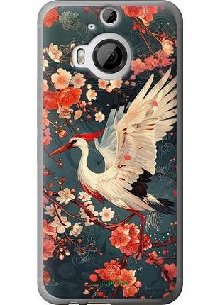 Чехол на htc one m9 plus сакура и аист "6108u-134-10746"