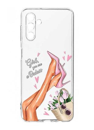 Прозорий чохол на samsung galaxy a36 5g ніжки (принт 62)