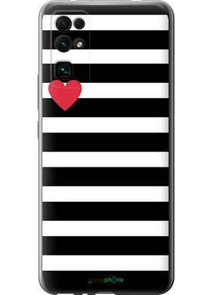 Чехол на huawei honor 30 черно-белые полосы "4461u-1921-10746"