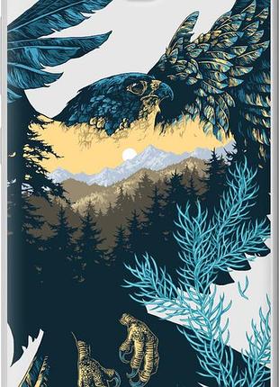 Чехол на huawei honor 3c арт-орел на фоне природы "3983u-307-10746"