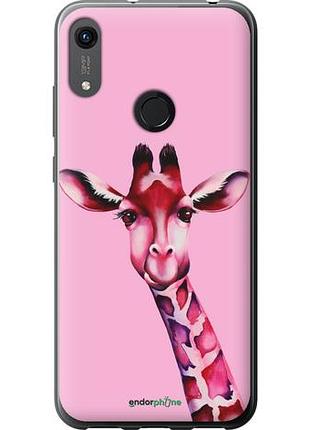 Чехол на huawei honor 8a розовая жирафа "4441u-1635-10746"