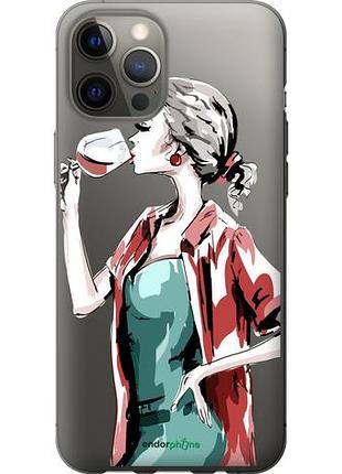 Чохол на iphone 12 pro max дівчина з келихом "4662u-2054-10746"