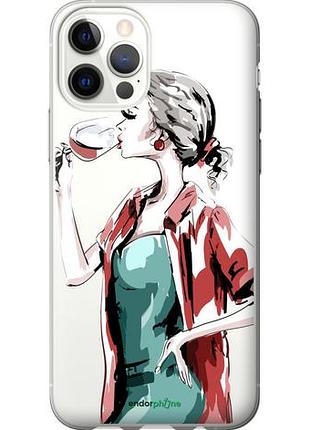 Чохол на iphone 12 pro дівчина з келихом "4662u-2052-10746"