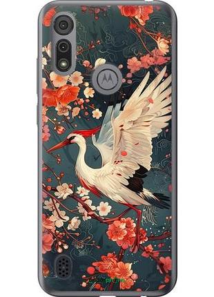 Чехол на motorola e6i сакура и аист "6108u-2355-10746"