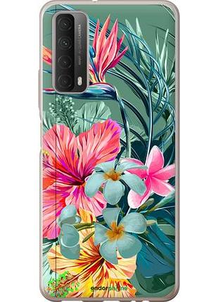 Чехол на huawei p smart 2021 тропические цветы v1 "4667u-2100-10746"