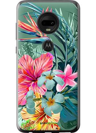 Чохол на motorola moto g7 тропічні квіти v1 "4667u-1614-10746"