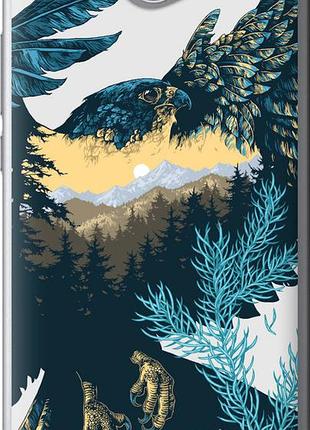 Чехол на huawei y7 2017 арт-орел на фоне природы "3983u-1019-10746"