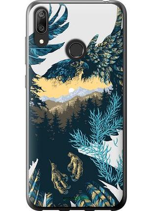 Чехол на huawei y7 2019 арт-орел на фоне природы "3983u-1638-10746"