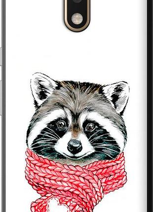 Чехол на motorola moto g4 plus енот в шарфе "4688u-953-10746"