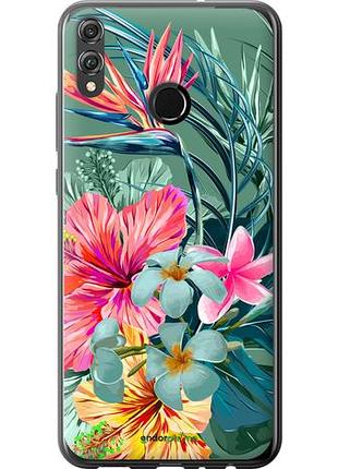 Чехол на huawei honor 8x тропические цветы v1 "4667u-1596-10746"