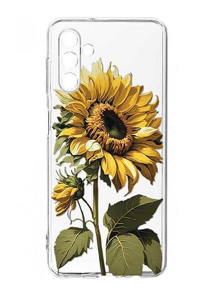 Прозрачный чехол на samsung galaxy a36 5g подсолнечник (принт 274)