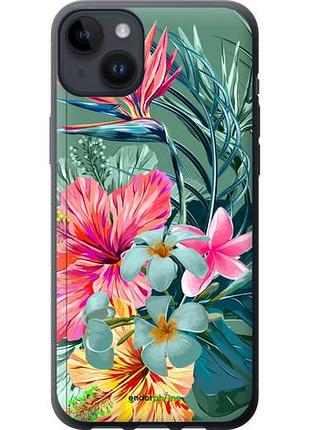 Чехол на iphone 14 plus тропические цветы v1 "4667u-2645-10746"