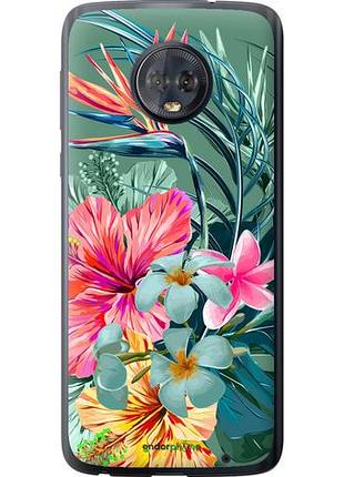 Чехол на motorola moto g6 plus тропические цветы v1 "4667u-976-10746"