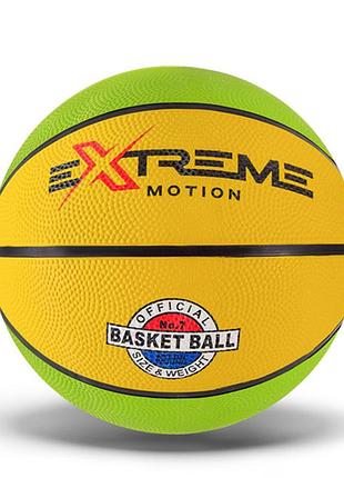 М'яч баскетбольний extreme motion bb1485 № 7, 520 грам зелено-жовтий